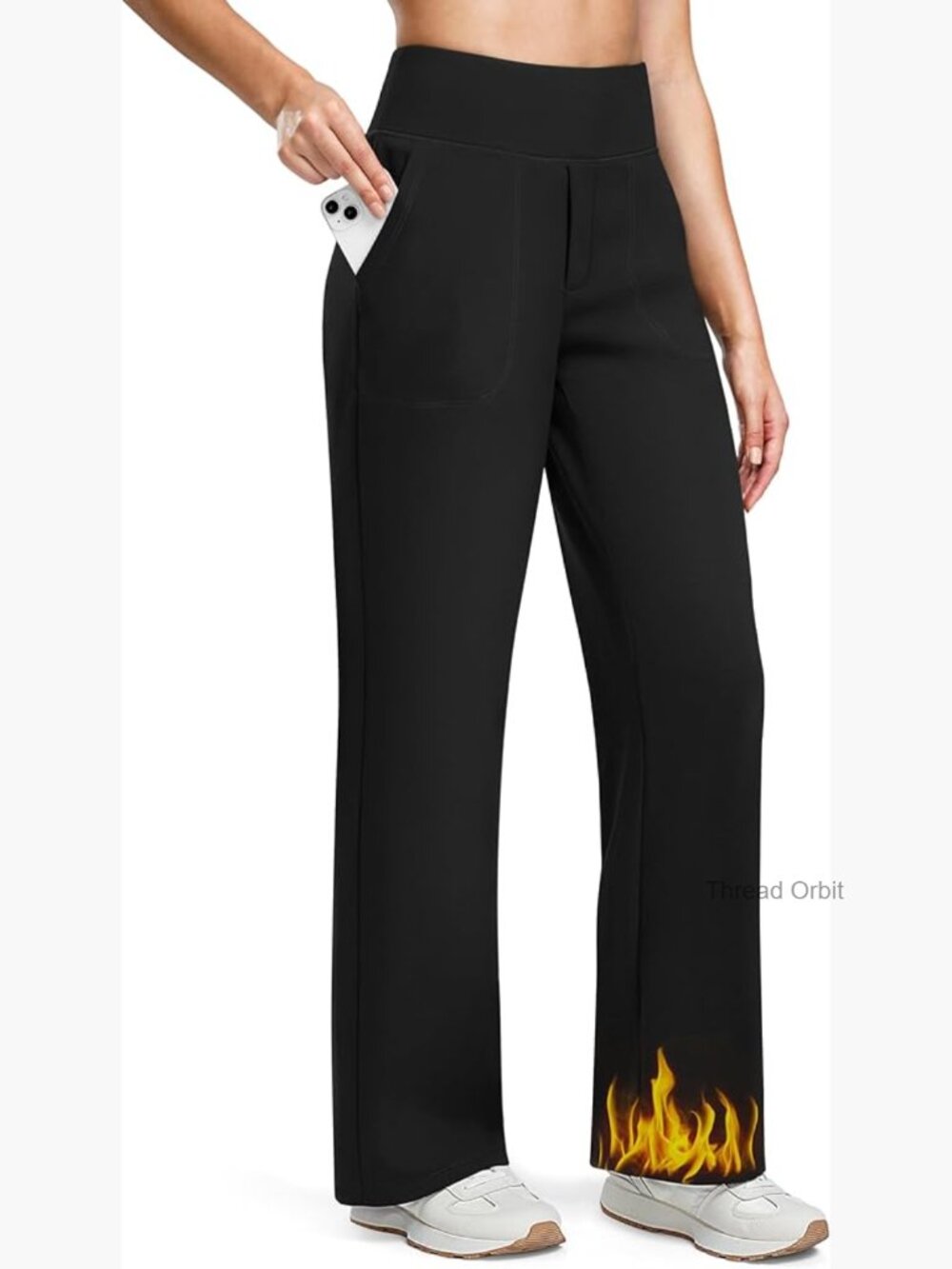 High Waisted Wide Leg Sweatpants with Pockets Fleece Lined 29/31/33 Inseam